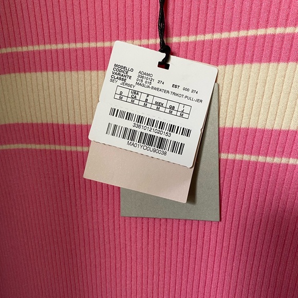 NWT Marcella pink and cream top - Picture 2 of 4